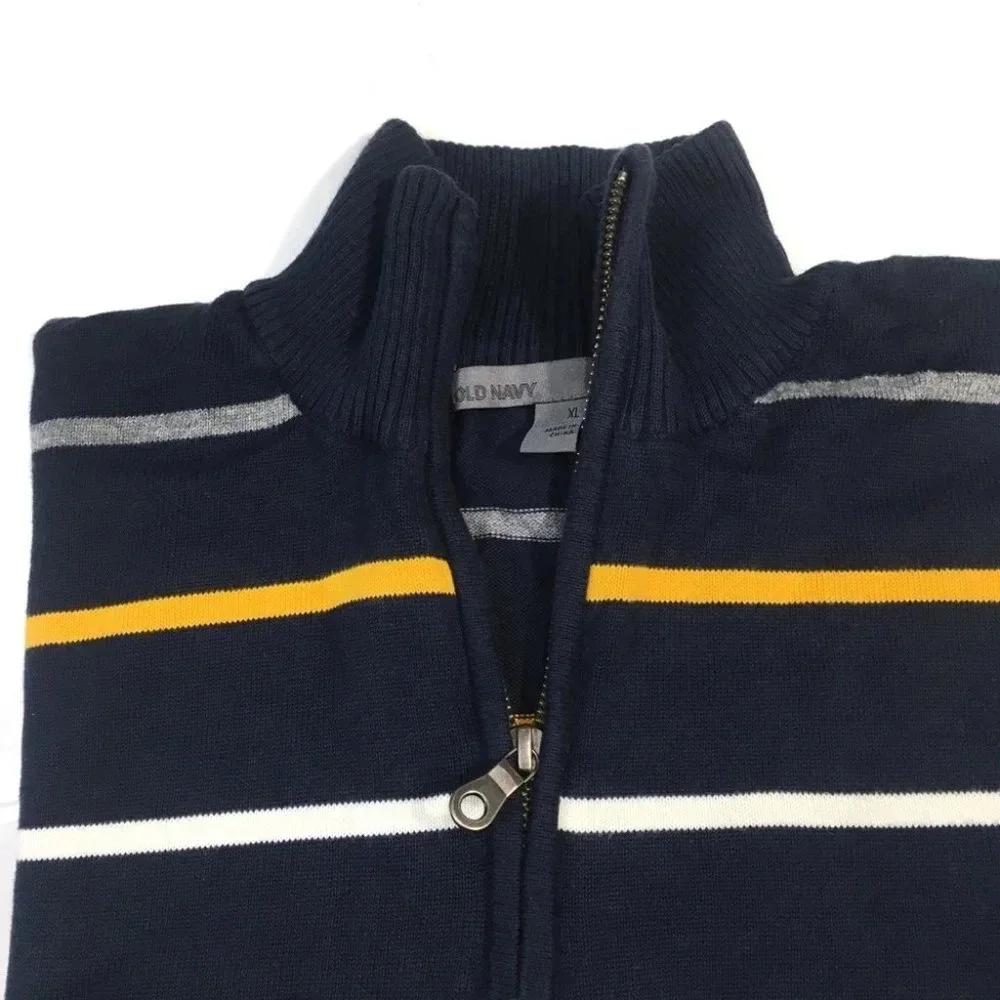 SW1 Old Navy Preppy Half Zip Striped Sweater XL
